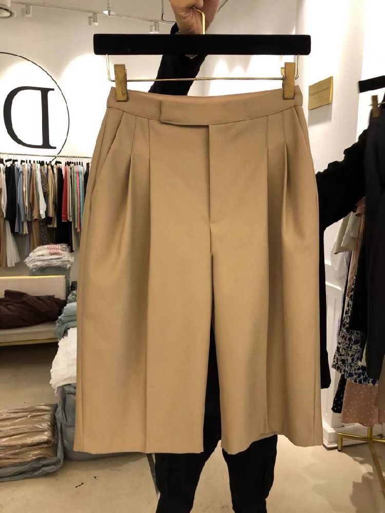 High-Waist Drawstring Wide-Leg Straight Pants