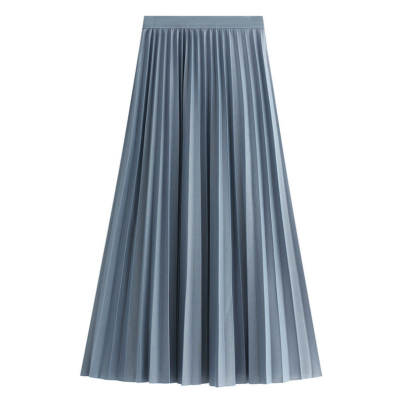 Solid-Color Pleated Mini Skirt — One Size