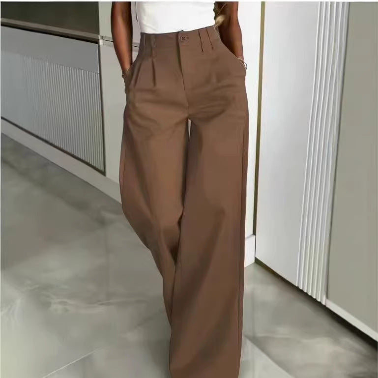 Fluid Flow Straight-Leg Floor-Length Pants