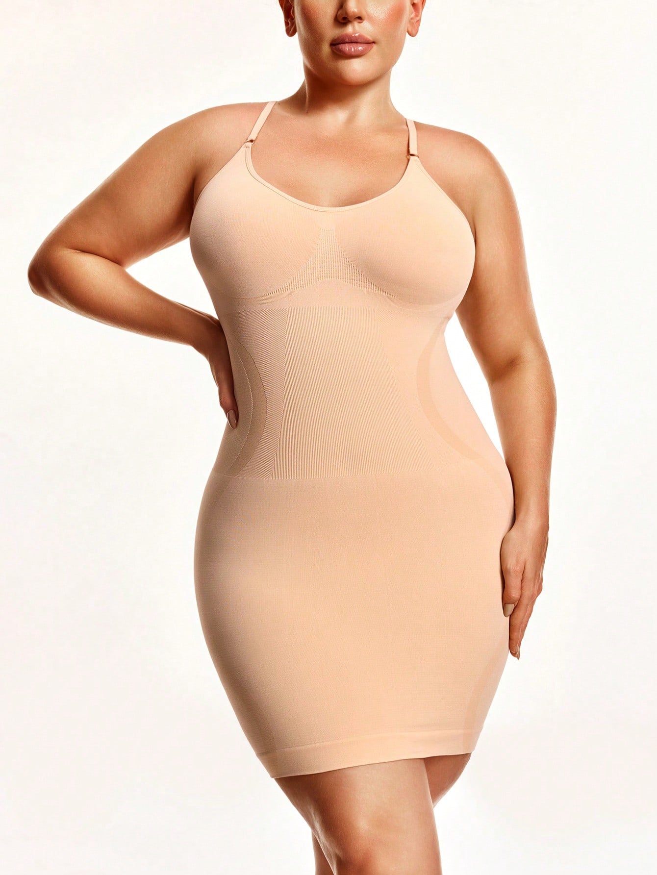 Firm Control Shapewear Slip Dress – Bust Support & Waist Curve Contour